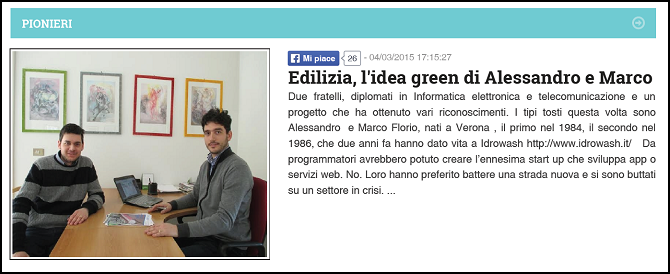 <h3>Edilizia, l'idea green di Alessandro e Marco - Tipi Tosti</h3>