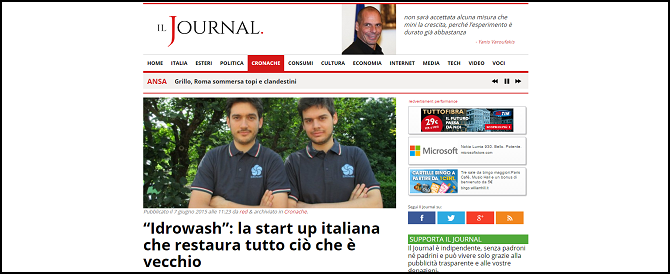 <h3>“Idrowash”: la start up italiana che restaura tutto ciò che è vecchio.</h3>