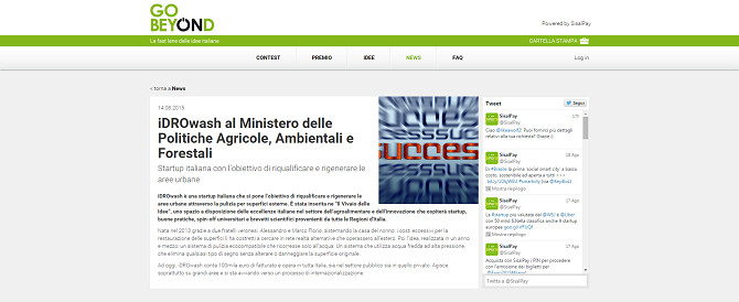 <h3>iDROwash al Ministero delle Politiche Agricole, Ambientali e Forestali. Startup italiana con l’obiettivo di riqualificare e rigenerare le aree urbane</h3>