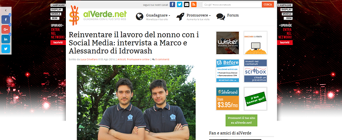 <h3>iDROwash, reinventare il lavoro del nonno con i Social Media</h3>